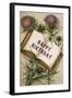 Book with Thistles-null-Framed Art Print