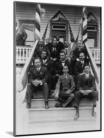 Booker T. Washington, Second Row, Center, with His Associates at Tuskegee Institute, 1915-null-Mounted Art Print