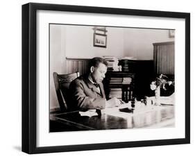 Booker T. Washington, Writing at His Desk-null-Framed Photo