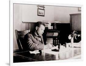 Booker T. Washington, Writing at His Desk-null-Framed Photo