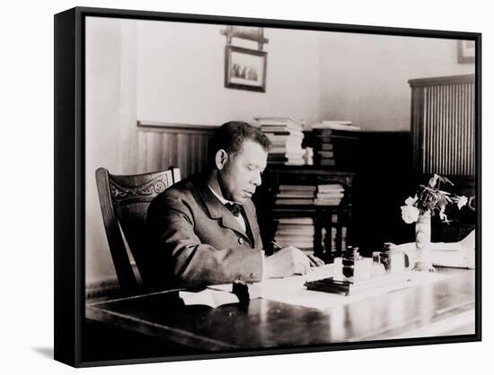 Booker T. Washington, Writing at His Desk-null-Framed Stretched Canvas