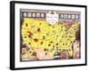Booklover's Map Of The United States-Amy Jones-Framed Art Print