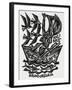 Bookplate Depicting a Boat-null-Framed Giclee Print