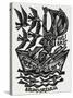 Bookplate Depicting a Boat-null-Stretched Canvas