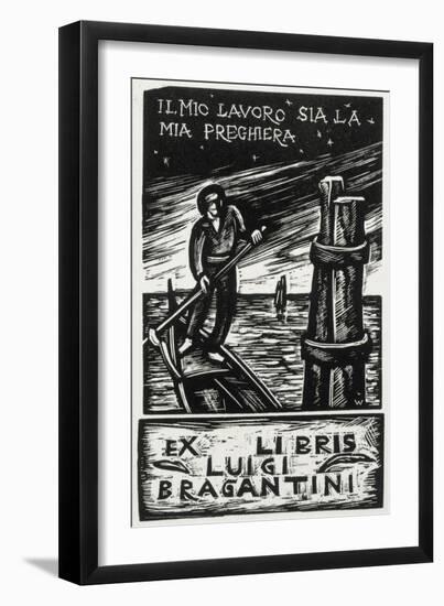 Bookplate Depicting a Row Boat-null-Framed Giclee Print