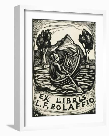 Bookplate Depicting a Row Boat-null-Framed Giclee Print