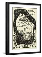 Bookplate Depicting a Sailing Boat-null-Framed Giclee Print