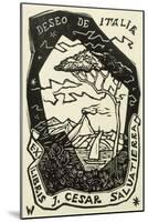 Bookplate Depicting a Sailing Boat-null-Mounted Giclee Print