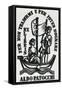 Bookplate Depicting a Sailing Boat-null-Framed Stretched Canvas
