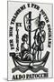 Bookplate Depicting a Sailing Boat-null-Mounted Giclee Print