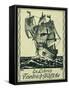 Bookplate Depicting a Sailing Boat-null-Framed Stretched Canvas