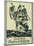 Bookplate Depicting a Sailing Boat-null-Mounted Giclee Print