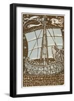 Bookplate Depicting a Sailing Boat-null-Framed Giclee Print