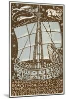 Bookplate Depicting a Sailing Boat-null-Mounted Giclee Print