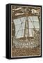 Bookplate Depicting a Sailing Boat-null-Framed Stretched Canvas