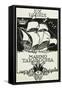 Bookplate Depicting a Sailing Boat-null-Framed Stretched Canvas