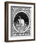 Bookplate Depicting a Sailing Boat-null-Framed Premium Giclee Print