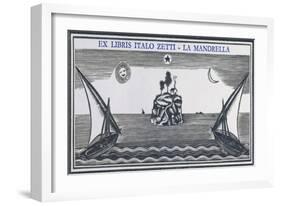 Bookplate Depicting Two Sailing Boats-null-Framed Giclee Print