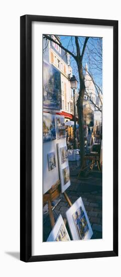 Books at a Stall with Basilique Du Sacre Coeur in the Background, Paris, France-null-Framed Photographic Print