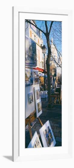 Books at a Stall with Basilique Du Sacre Coeur in the Background, Paris, France-null-Framed Photographic Print