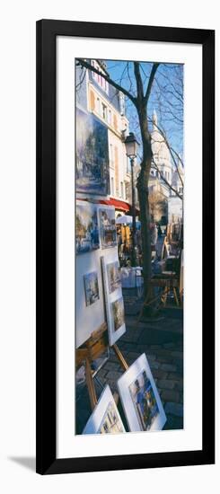 Books at a Stall with Basilique Du Sacre Coeur in the Background, Paris, France-null-Framed Photographic Print
