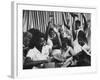 Books for a School Library Being Unpacked by New Jersey High School Kids on the Librarian's Holiday-null-Framed Photographic Print