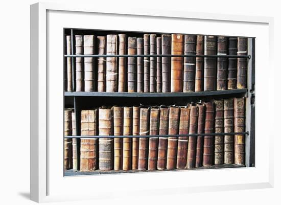 Books in Marsh's Library, Oldest Public Library in Ireland, Founded in 1701, Dublin, Ireland-null-Framed Photographic Print