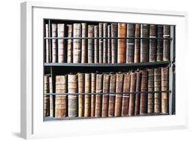 Books in Marsh's Library, Oldest Public Library in Ireland, Founded in 1701, Dublin, Ireland-null-Framed Photographic Print