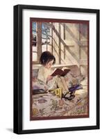 Books in Winter-Jessie Willcox-Smith-Framed Art Print