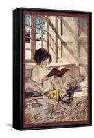 Books in Winter-Jessie Willcox-Smith-Framed Stretched Canvas