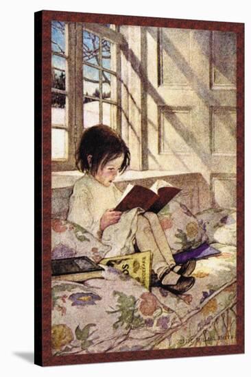 Books in Winter-Jessie Willcox-Smith-Stretched Canvas