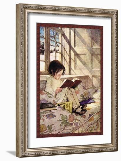 Books in Winter-Jessie Willcox-Smith-Framed Art Print