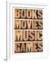 Books, Movies, Music and Games-PixelsAway-Framed Art Print