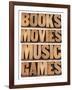 Books, Movies, Music and Games-PixelsAway-Framed Art Print