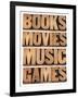 Books, Movies, Music and Games-PixelsAway-Framed Art Print