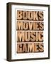 Books, Movies, Music and Games-PixelsAway-Framed Art Print