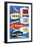 Books of Stamps Save Time-Leonard Beamont-Framed Art Print