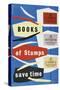 Books of Stamps Save Time-Leonard Beamont-Stretched Canvas