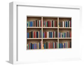 Books on a Wooden Shelfs.-donatas1205-Framed Photographic Print