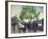 Books Sellers on the Banks of the Seine-Victor Gabriel Gilbert-Framed Giclee Print