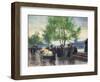 Books Sellers on the Banks of the Seine-Victor Gabriel Gilbert-Framed Giclee Print