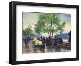 Books Sellers on the Banks of the Seine-Victor Gabriel Gilbert-Framed Giclee Print