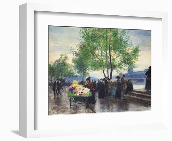 Books Sellers on the Banks of the Seine-Victor Gabriel Gilbert-Framed Giclee Print