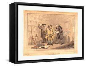 Bookseller and Author, 1784, Hand-Colored Etching and Aquatint, Rosenwald Collection-Thomas Rowlandson-Framed Stretched Canvas