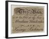 Booksellers, Abraham Vandenhoeck and George Richmond, Trade Card-null-Framed Giclee Print