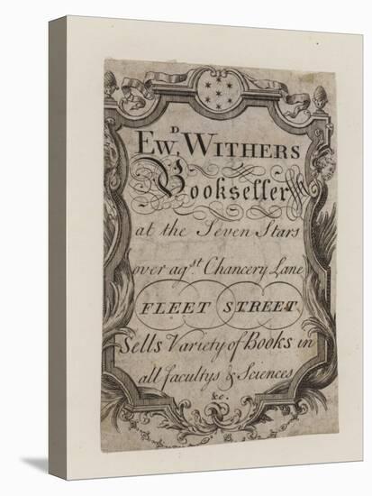 Booksellers, Edward Withers, Trade Card-null-Stretched Canvas