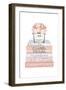 Bookstack Peach Rose Vase II-Amanda Greenwood-Framed Art Print