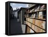 Bookstalls, Hay on Wye, Powys, Mid-Wales, Wales, United Kingdom-David Hughes-Framed Stretched Canvas