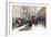 Bookstalls in Winter, Paris-Eugene Galien-Laloue-Framed Giclee Print