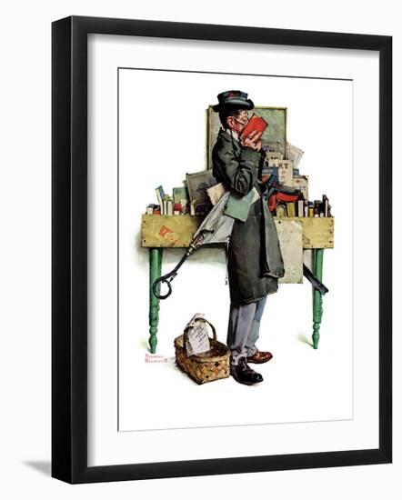 "Bookworm", August 14,1926-Norman Rockwell-Framed Premium Giclee Print